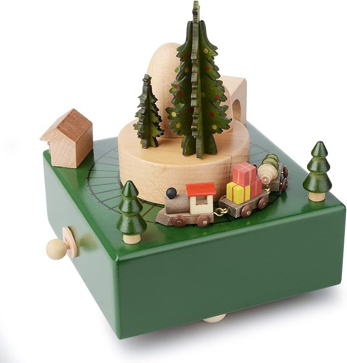 Christmas Wooden Music Box Present Christmas Train Musical Box for Her,Musical Box Birthday Prese... | Amazon (US)