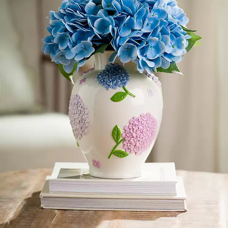 3D Hydrangea Ceramic Vase | Kirklands