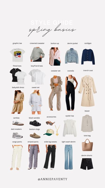 I can’t fit all the links on here but they are separated in my “SPRING BASICS” collection by tops and jackets/bottoms and shoes! 
