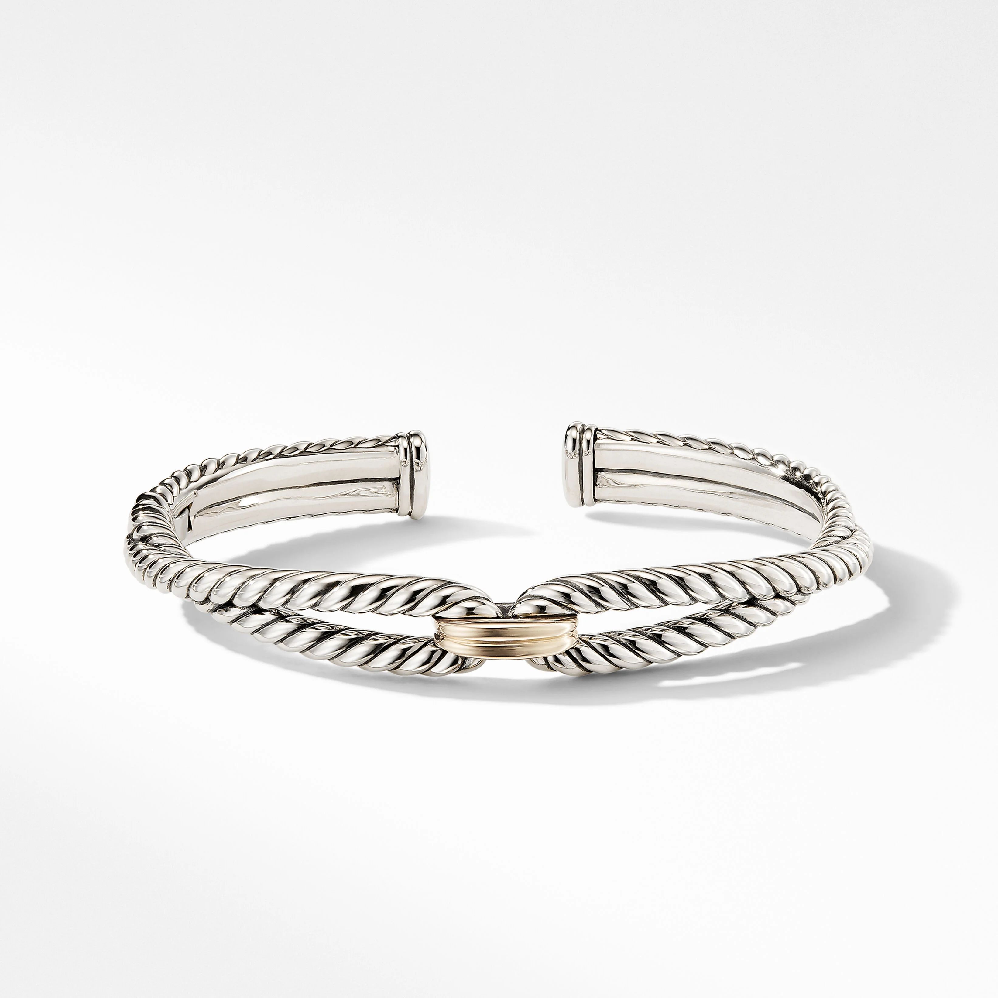 Cable Loop Bracelet in Sterling Silver with 18K Yellow Gold | David Yurman