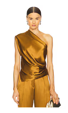 The Sei Asymmetrical Lapel Top in Umber from Revolve.com | Revolve Clothing (Global)