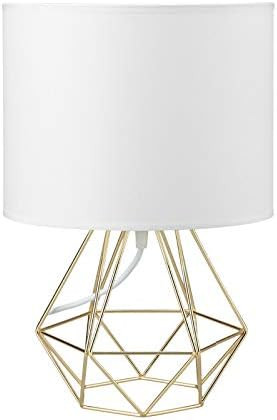 Modern Vintage White Gold Desk Table Lamps for Boys Kids Living Room Bedroom - Minimalist Industrial | Amazon (US)