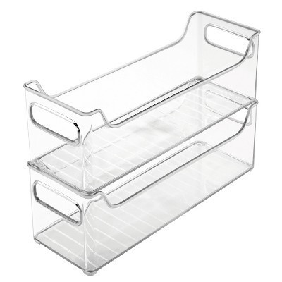 iDESIGN Plastic Fridge and Freezer Storage Organizer Bin: Clear Kitchen Storage, Refrigerator & Freezer Organization, 2-Piece Set | Target
