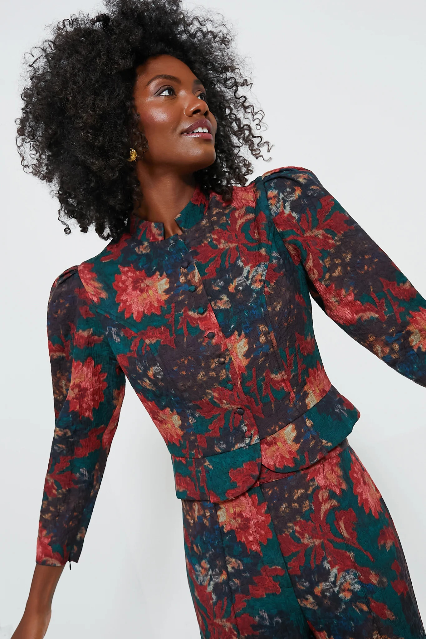 Persimmon Floral Jacquard Mirabelle Jacket | Tuckernuck (US)
