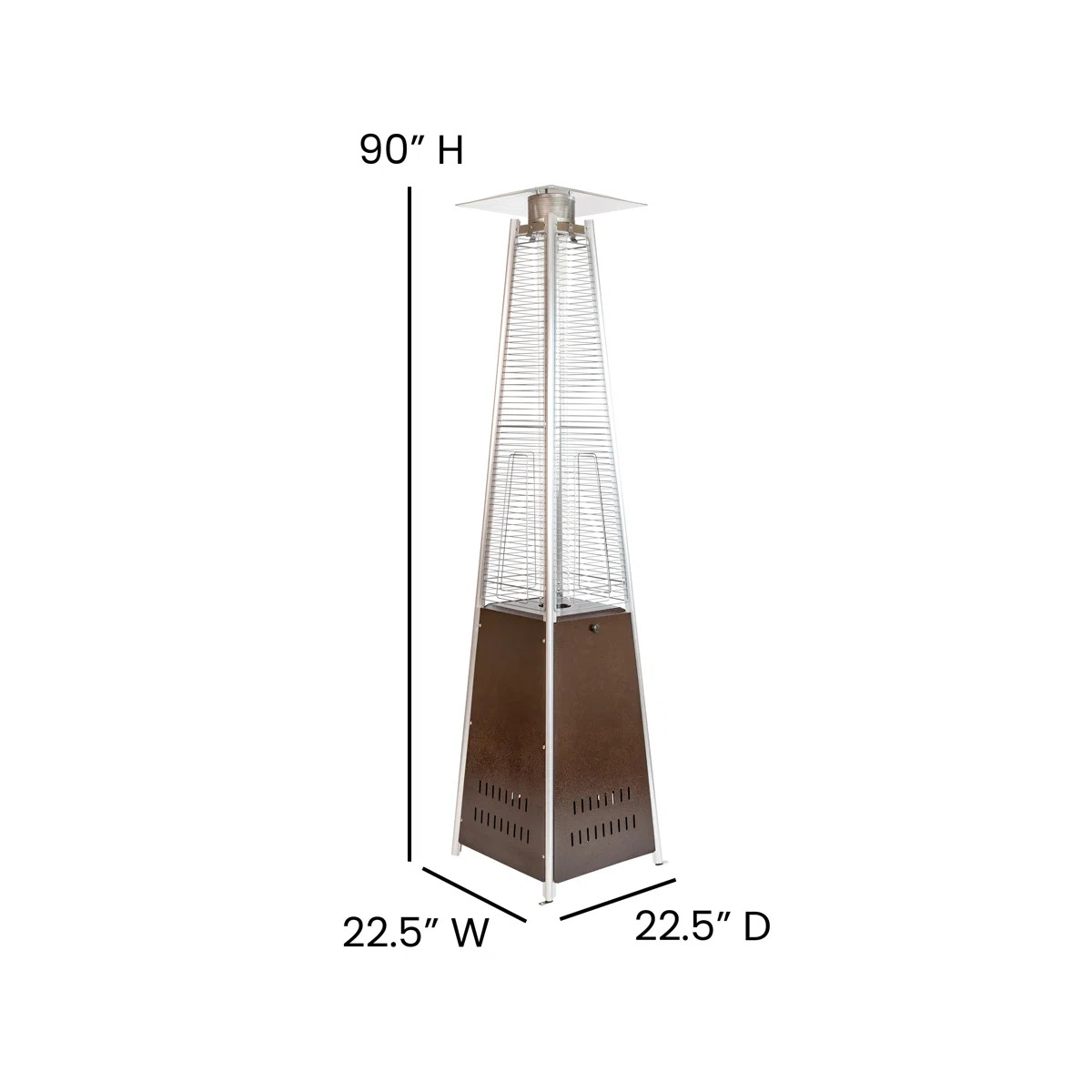 Sol Stainless Steel Pyramid Outdoor Patio 42,000 BTU Propane Heater with Wheels for Commercial & ... | Wayfair North America