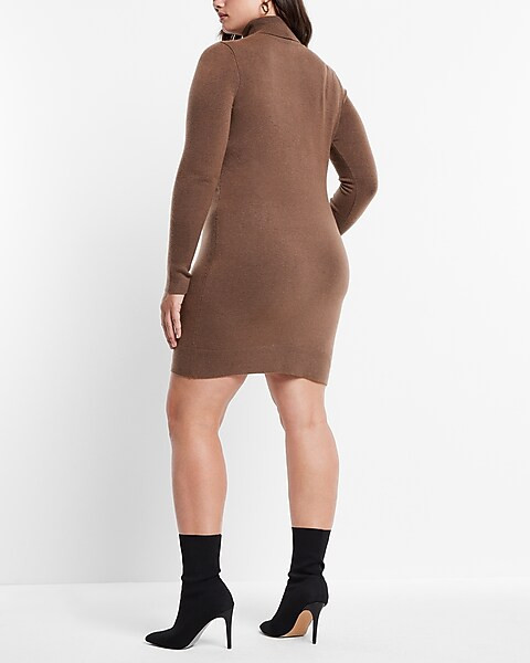Supersoft Turtleneck Long Sleeve Mini Sweater Dress | Express