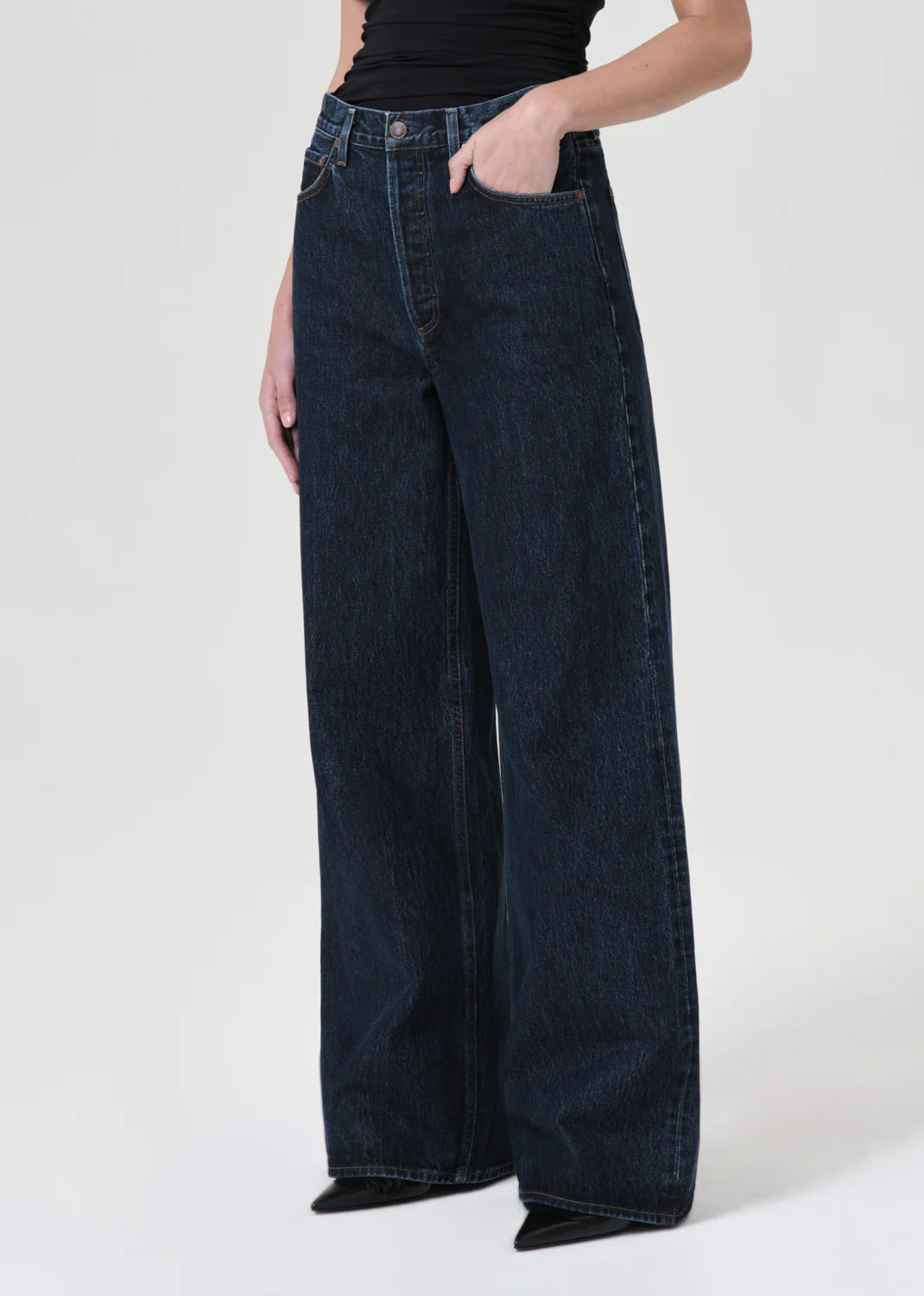 Dame High Rise Wide Leg No Cuff in Pendulum | AGOLDE