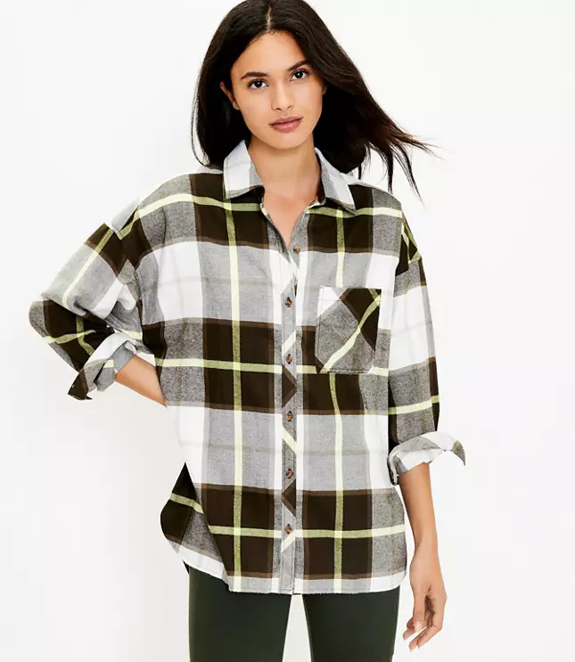Lou & Grey Plaid Flannel Shirt | LOFT
