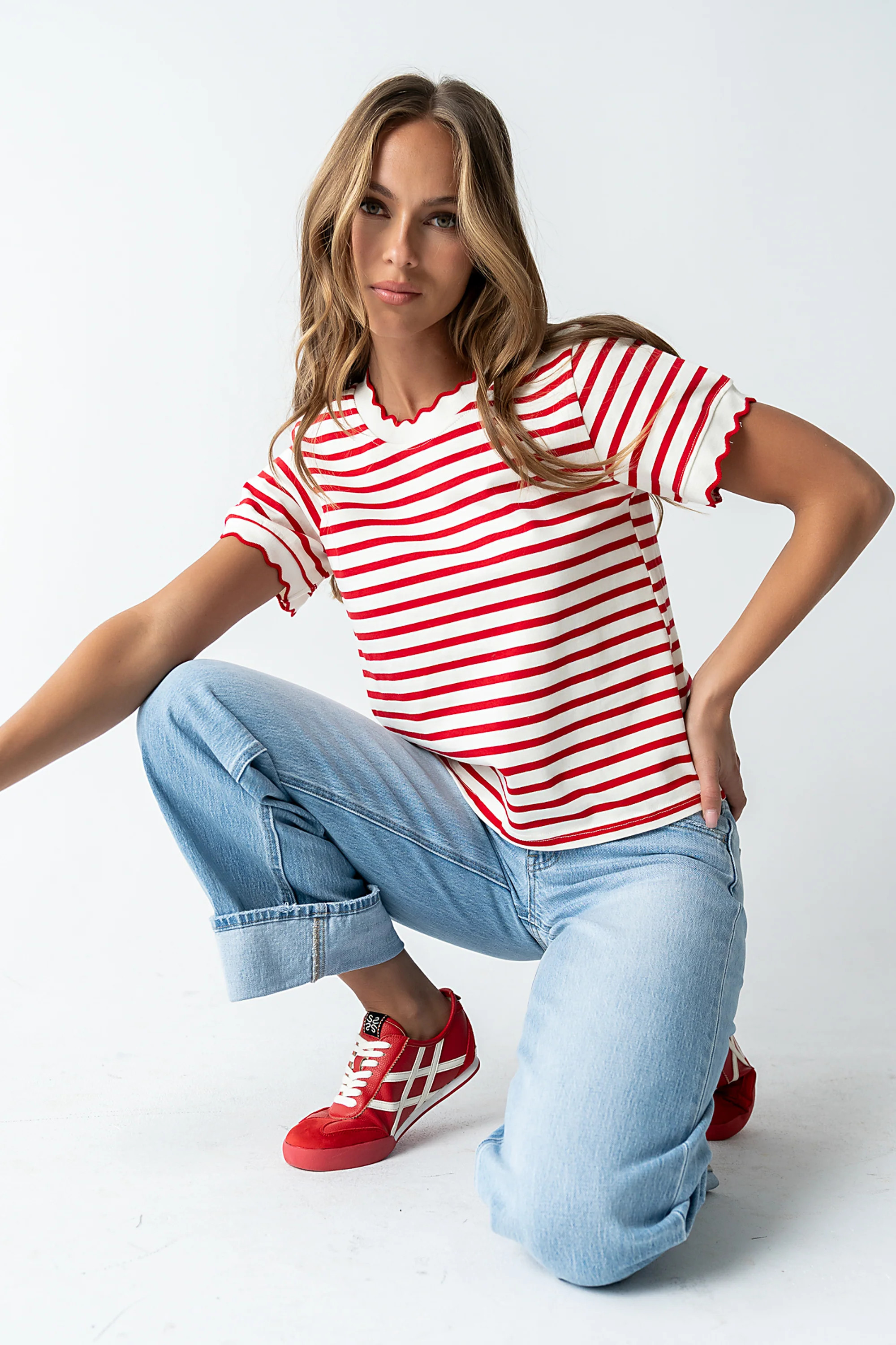 Walker Scalloped Top in Red | Böhme US