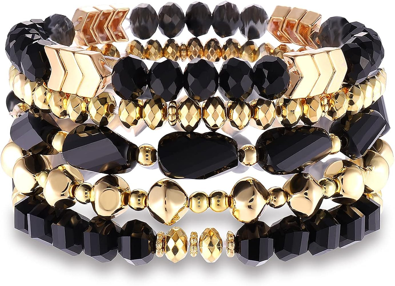 MOLOCH Beaded Bracelet For Woman -Multiple Stackable Layered Bracelets-Rainbow Elastic Stretchy B... | Amazon (US)