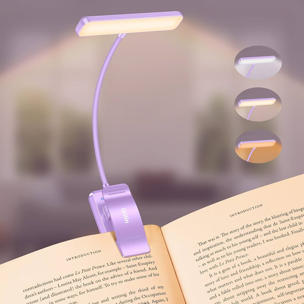 Gritin 19 LED Rechargeable Book Light for Reading in Bed with Memory Function- Eye Caring 3 Color... | Amazon (US)