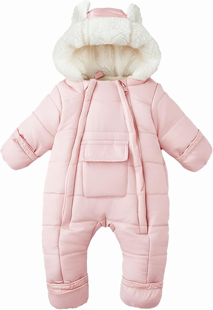 Baby Girls Boys Snowsuit Newborn Winter Clothes Jumpsuit Romper Infant Hooded Fleece Coat Jacket ... | Amazon (US)
