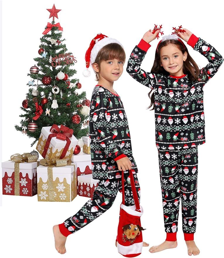 Aibrou Christmas Family Pajamas Matching Sets Cotton Christmas Family Holiday Pajama Sets Sleepwe... | Amazon (US)