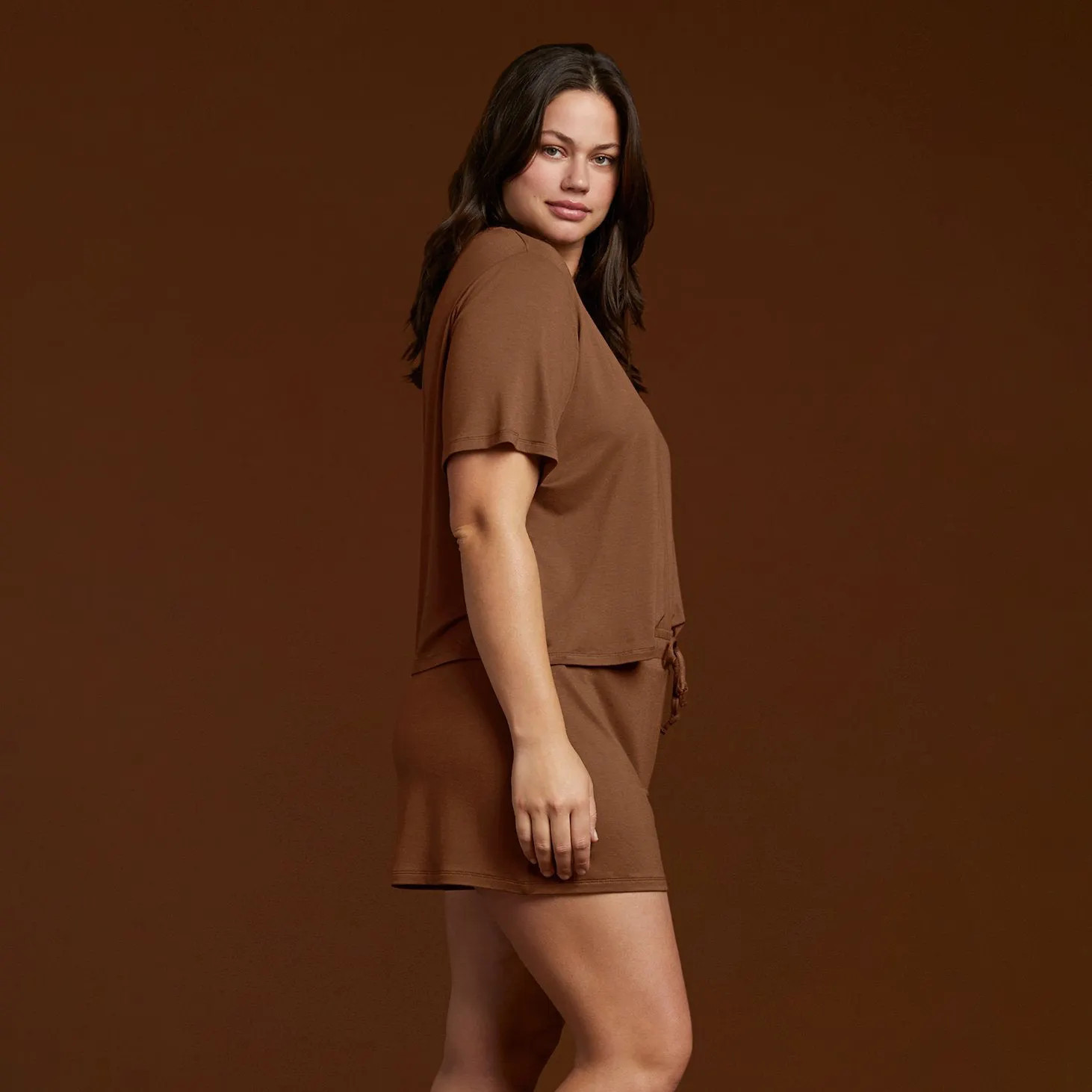 Women's Pajama Shorts Set - Chocolate - nuuds | nuuds