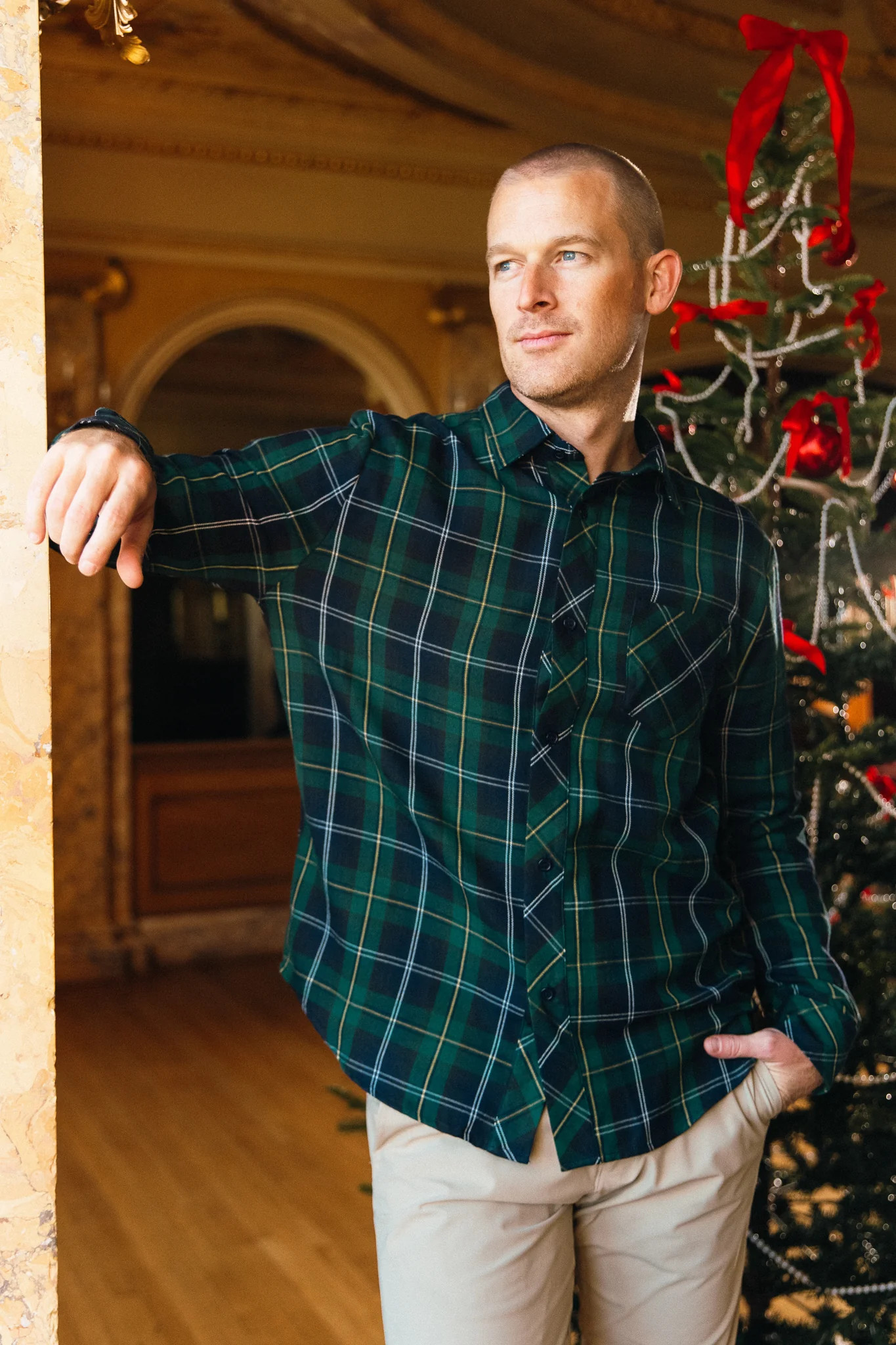 Mens John Shirt in Connie Navy Plaid - FINAL SALE | Ivy City Co