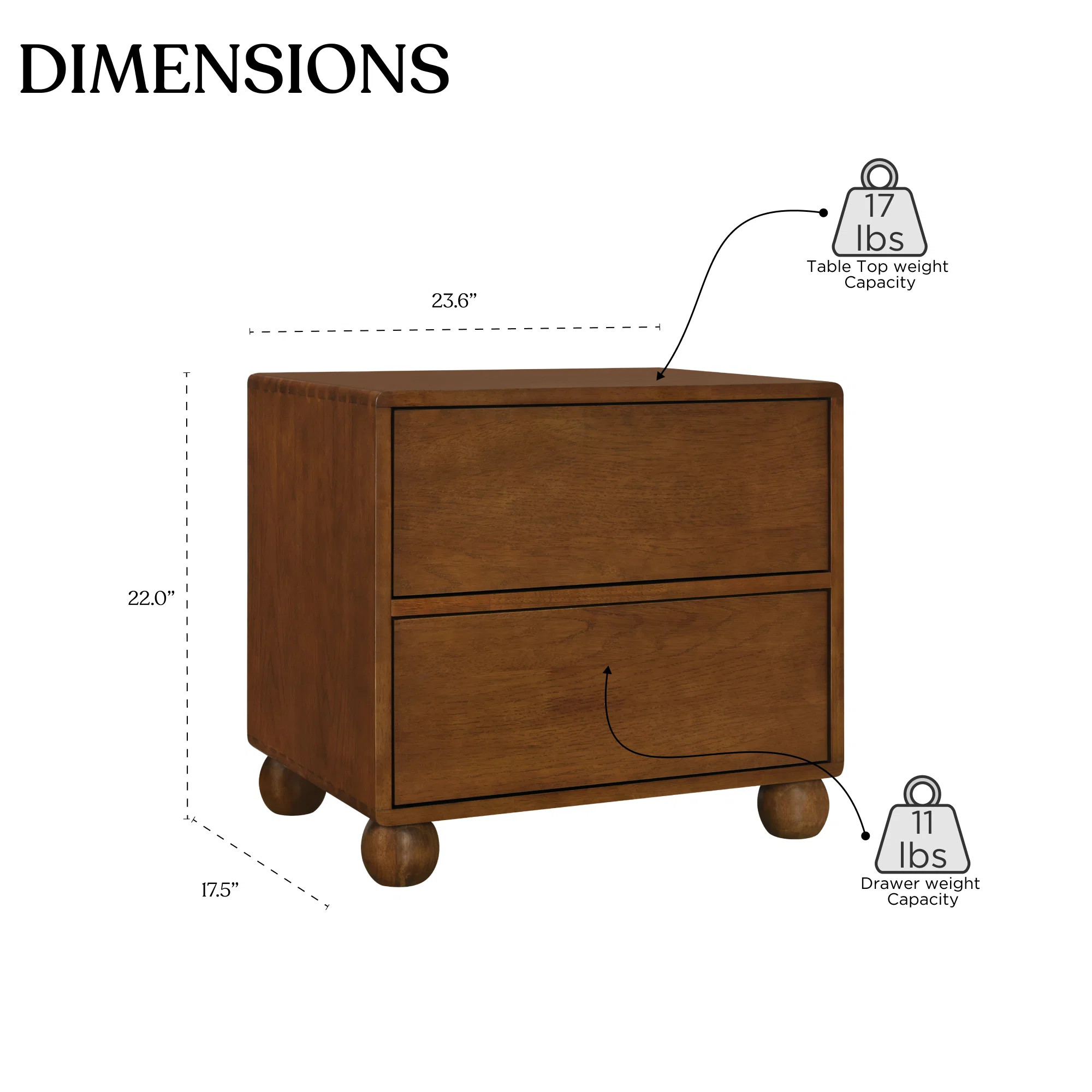 Latitude Run® Sabirin Solid Wood Nightstand Walnut & Reviews | Wayfair | Wayfair North America