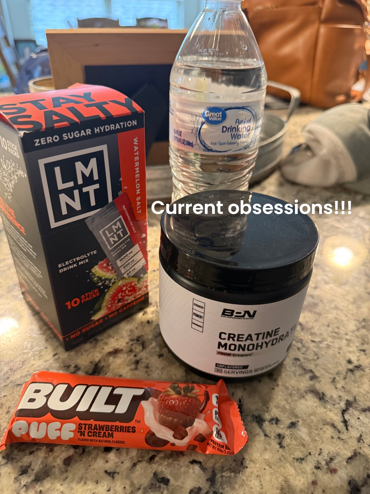 I’m currently obsessed with these! I’m actually fighting the beginning of a migraine and making sure I’m hydrated is top priority at the moment. I also started creatine due to all of the health benefits. Don’t even get me started on these protein bars! They are amazing! 

#LTKActive #LTKfitnessgoals #LTKdayinmylife