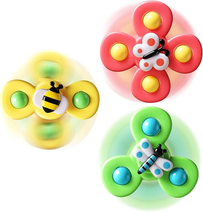 3PCS ALASOU Suction Cup Spinner Toys for 1 Year Old Boy Girl|Spinning Top Toddler Toys Age 1-2|1 ... | Amazon (US)