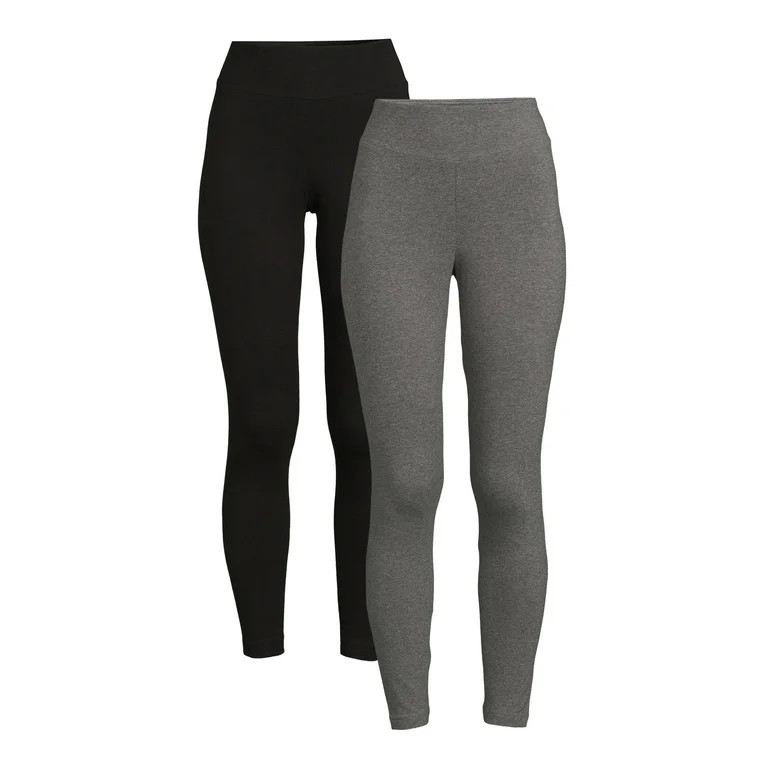 Time and Tru Women's Knit Leggings, 2-Pack | Walmart (US)