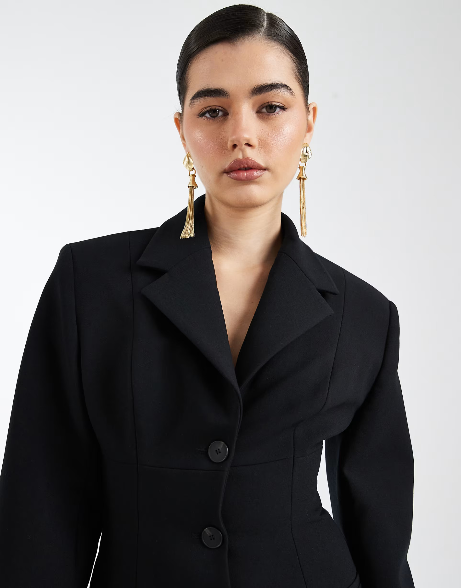 ASOS DESIGN moulded cinch blazer dress in black | ASOS (Global)