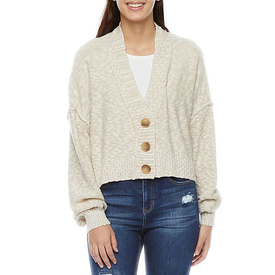 Arizona Womens V Neck Long Sleeve Cardigan Juniors | JCPenney