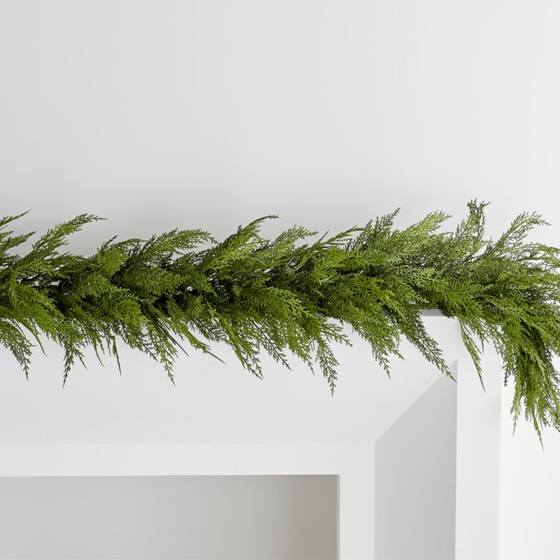 Pre-Lit Hemlock Pine Garland | Crate and Barrel | Crate & Barrel