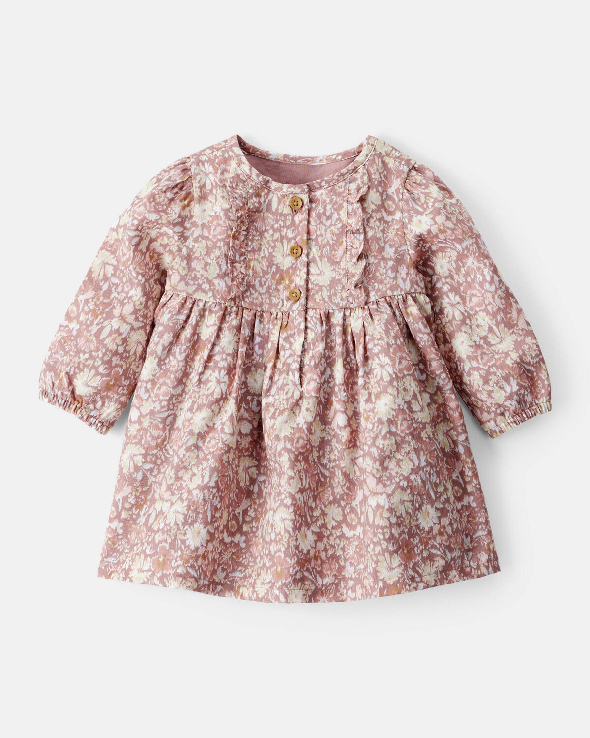 Baby Girl Floral Cotton Long-Sleeve Dress - Pink | Carter's Inc