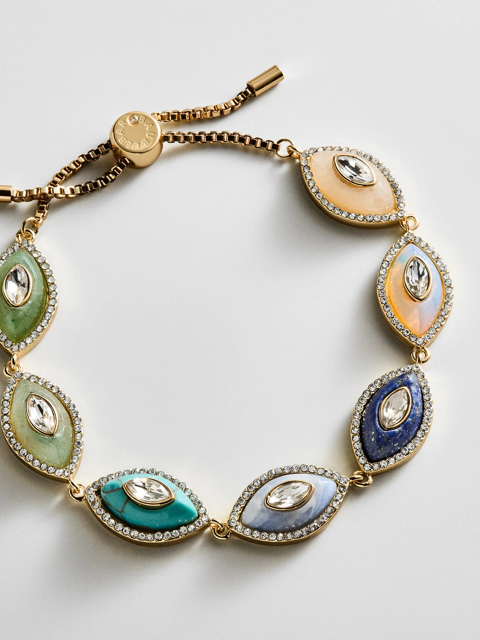 Bright Eye Semi-Precious Bracelet - Gold/Blue | BaubleBar