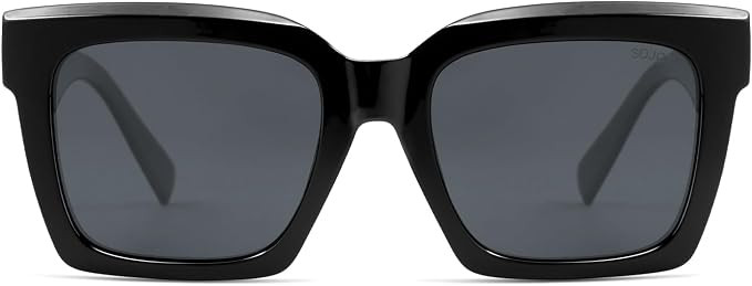 SOJOS Trendy Square Polarized Sunglasses for Womens Mens,Retro Plastic Frame Shades Designer Insp... | Amazon (US)