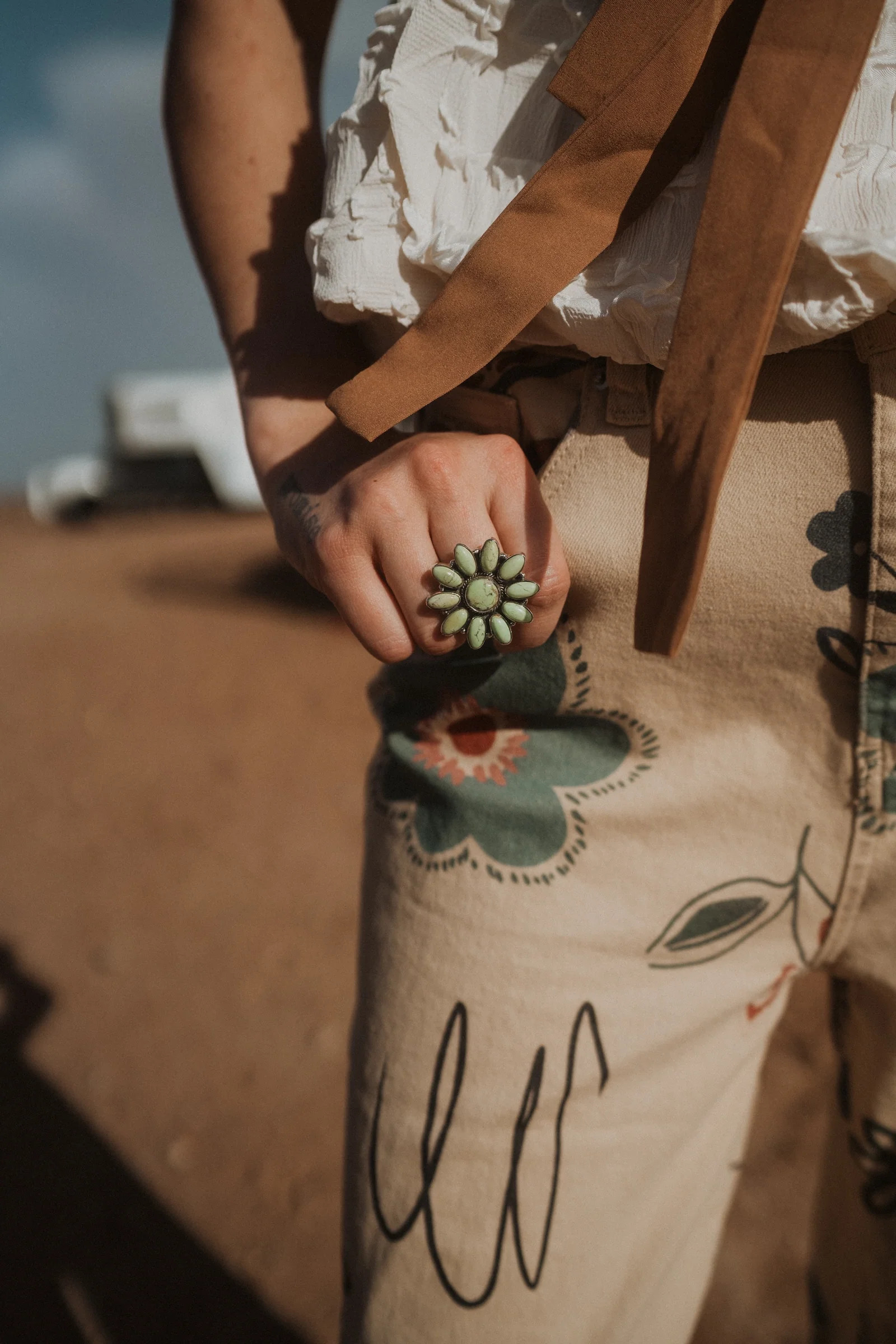 Melania Ring | Lemon Chrysoprase | Goldie Lew Jewelry, LLC
