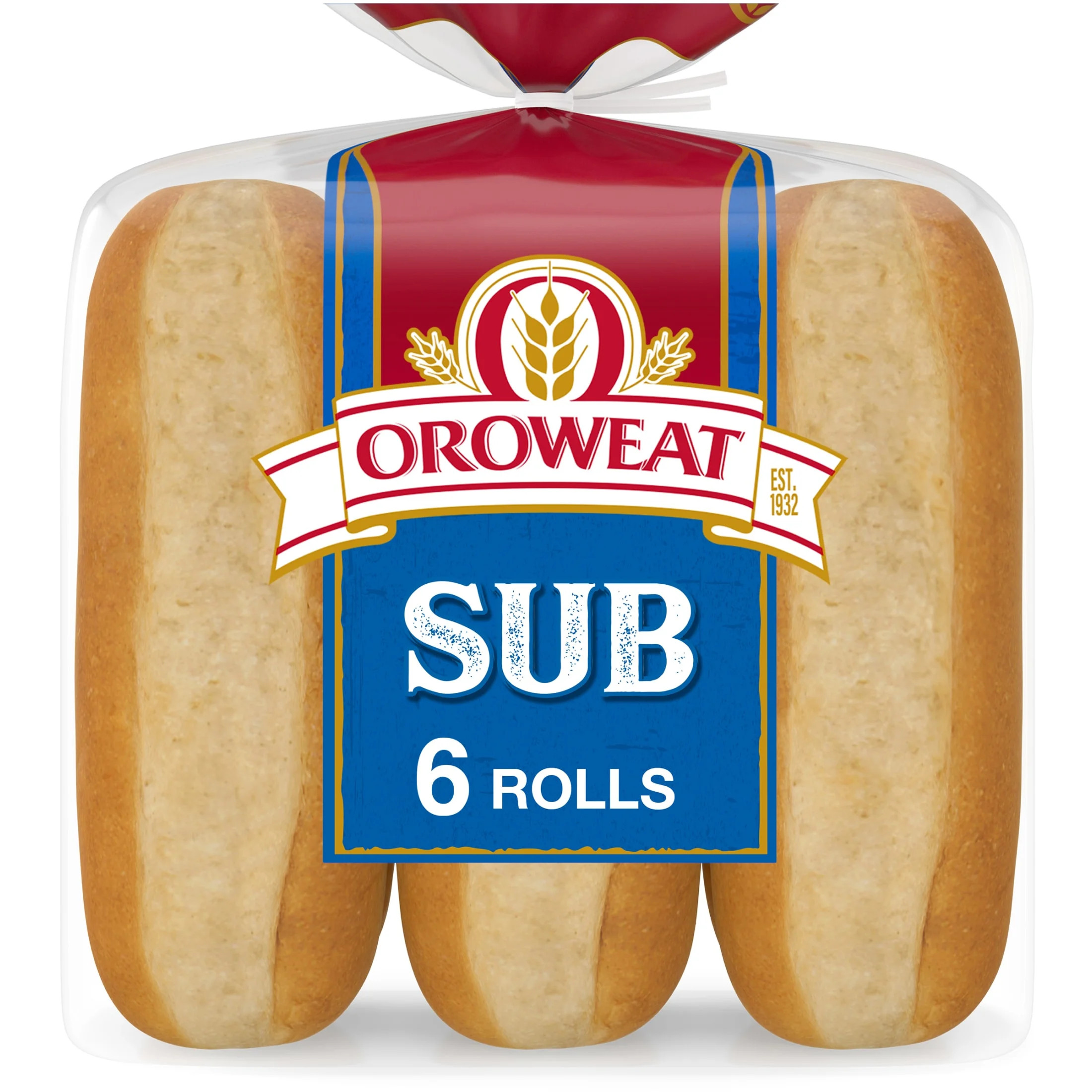 Oroweat Sub White Rolls, 6 count, Sandwich Rolls, 15 oz Bag | Walmart (US)