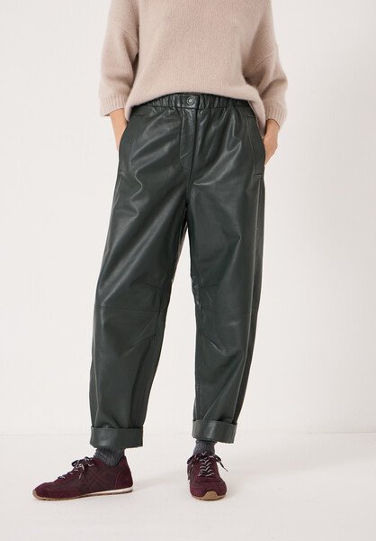 Leather Jack Barrel Trousers | Hush UK