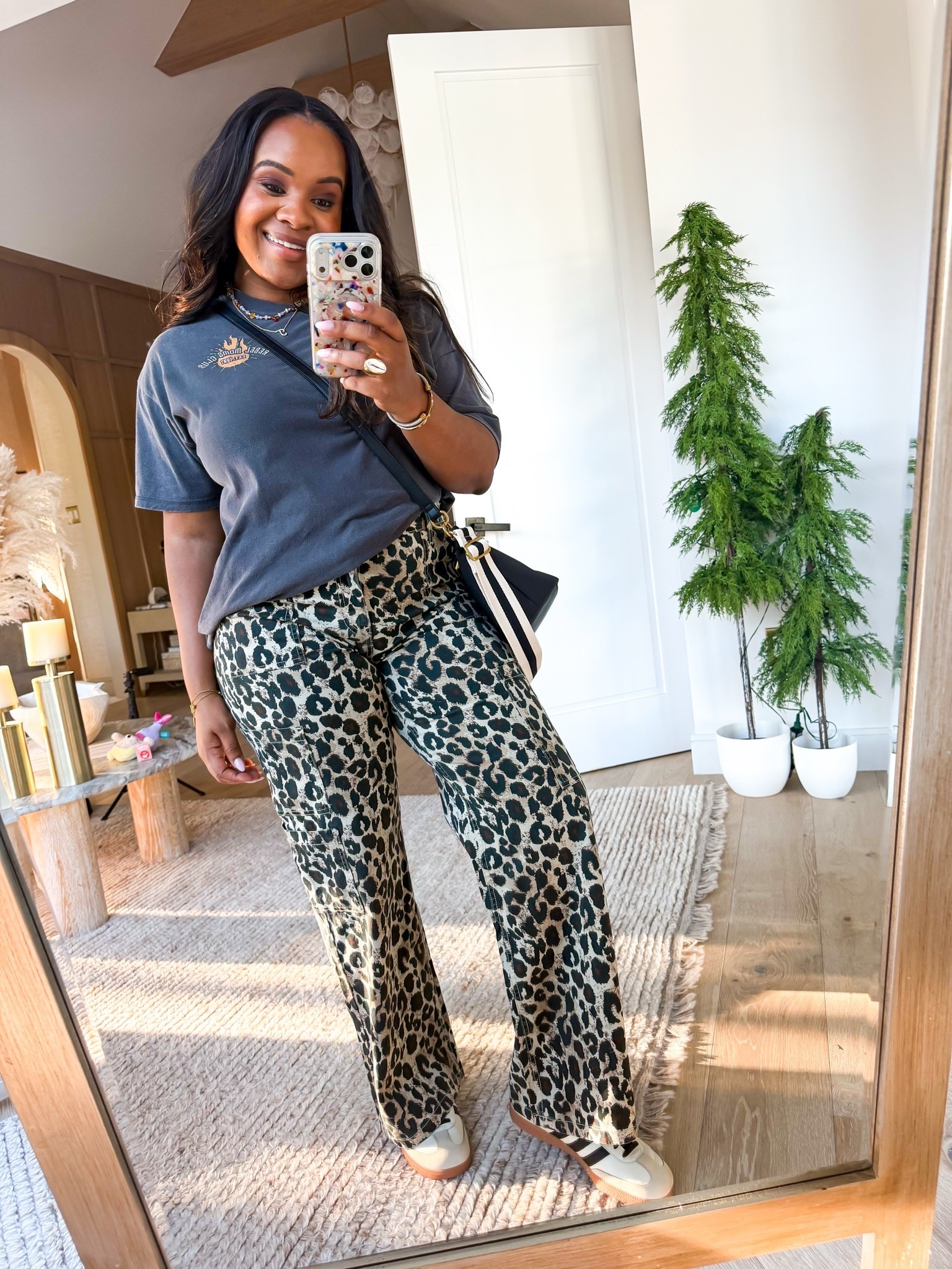 Elevated casual outfit! Leopard pants from Walmart under $20 + a graphic tee. 🤍🐆

#LTKgrwm #LTKootd #LTKmomlife