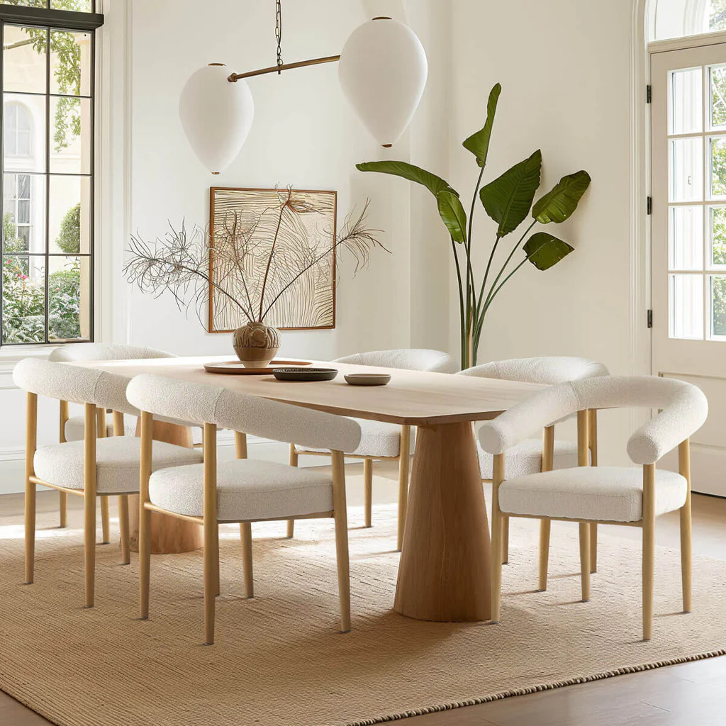 Melbourne Modern Boucle Upholstered Dining Chair (Set of 6) | Pop Maison