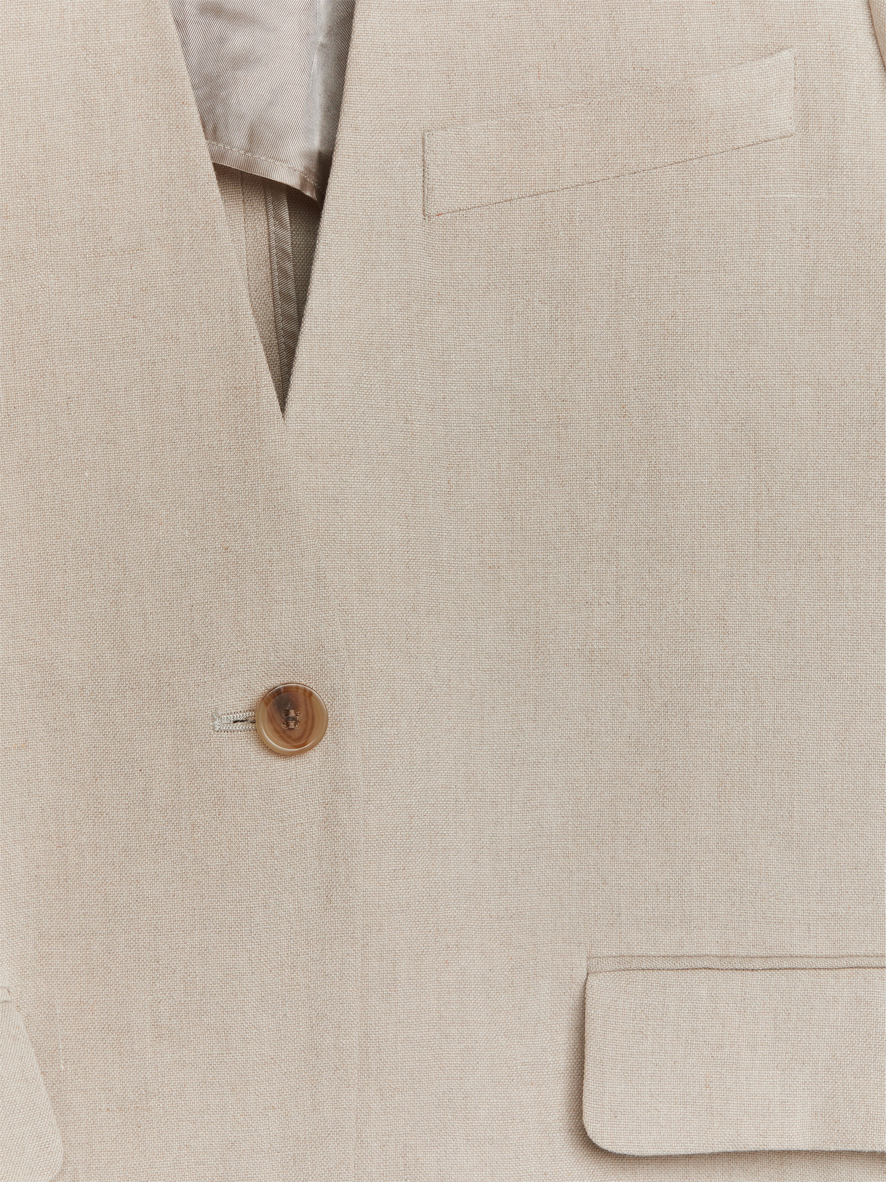 Collarless Linen Blazer – Beige – Women – ARKET GB | Arket UK