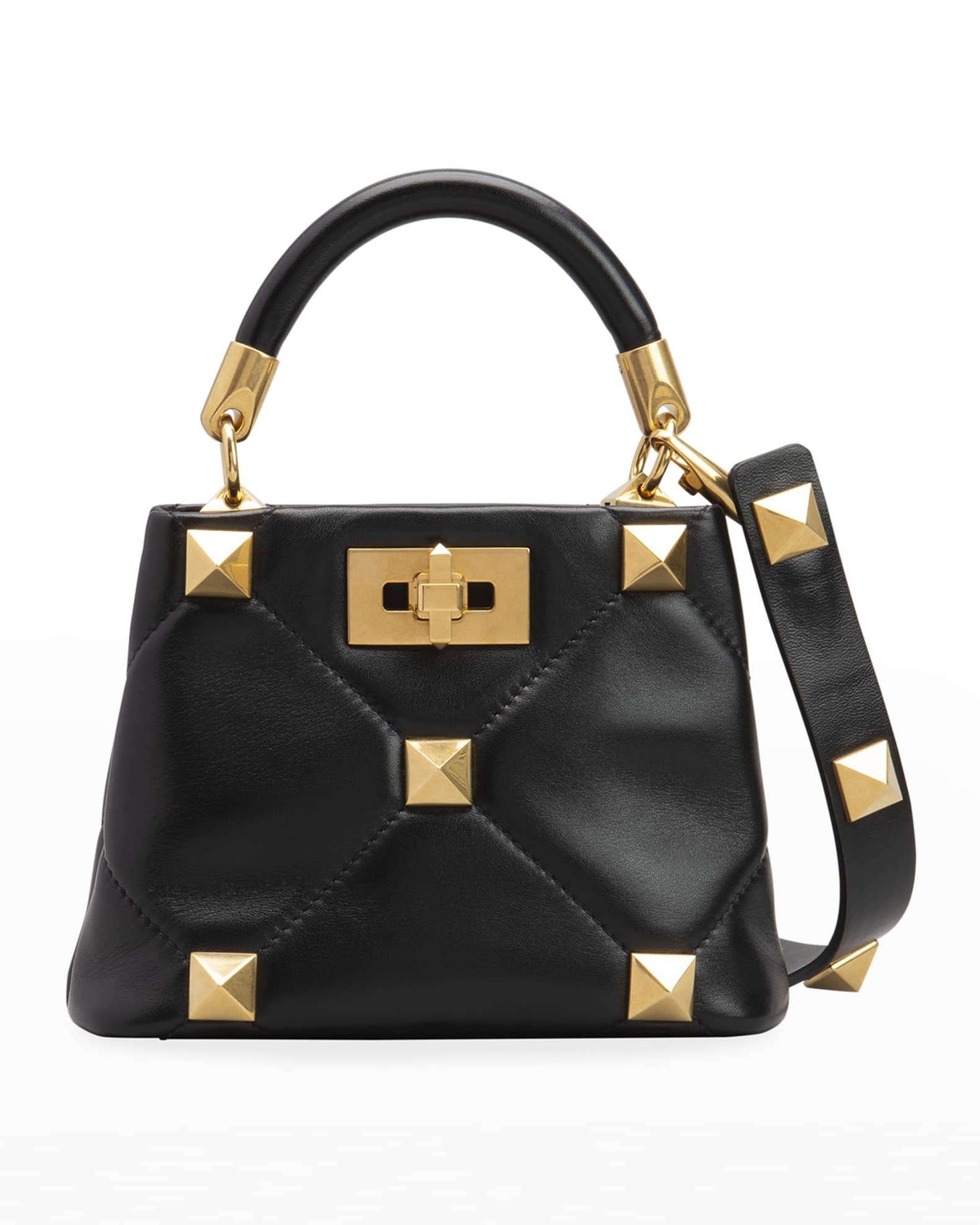 Valentino Garavani Roman Stud Quilted Mini Top-Handle Bag | Neiman Marcus