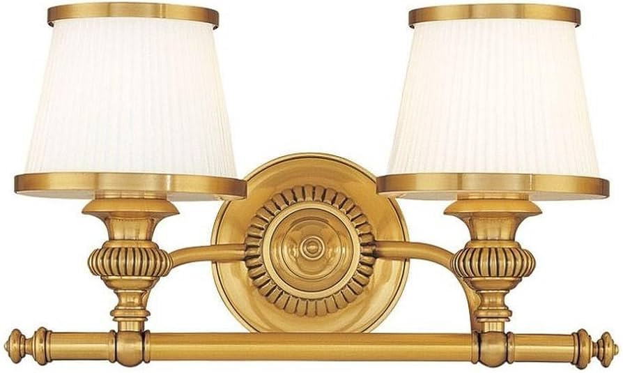 Hudson Valley Lighting 2002-FB Milton Collection - Two Light Wall Sconce, Flemish Brass Finish | Amazon (US)