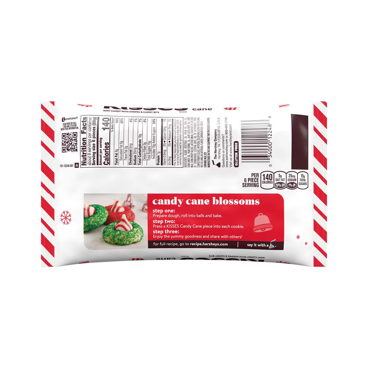 HERSHEY'S Kisses Christmas Candy Cane Flavored Candy - 9oz | Target