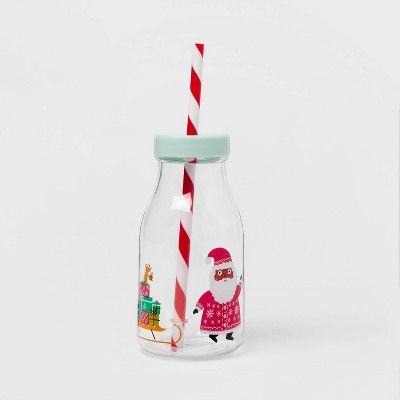12oz Plastic Santa Milk Jug Cup with Straw - Wondershop™ | Target