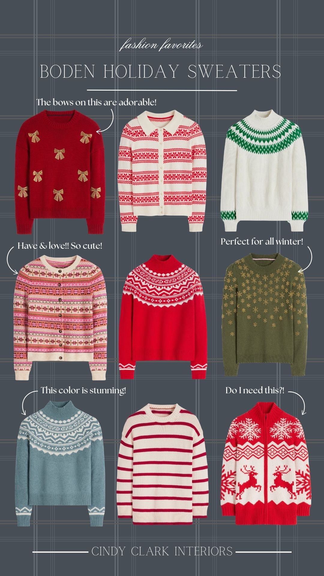 I'm a lover of all things holiday, which includes sweaters! I have been known to collect a few Fair Isle knits, and bows are definitely one of my favorites, too. All of these styles are absolutely beautiful, and ones you will grab for year after year! 

#LTKHoliday #LTKootd