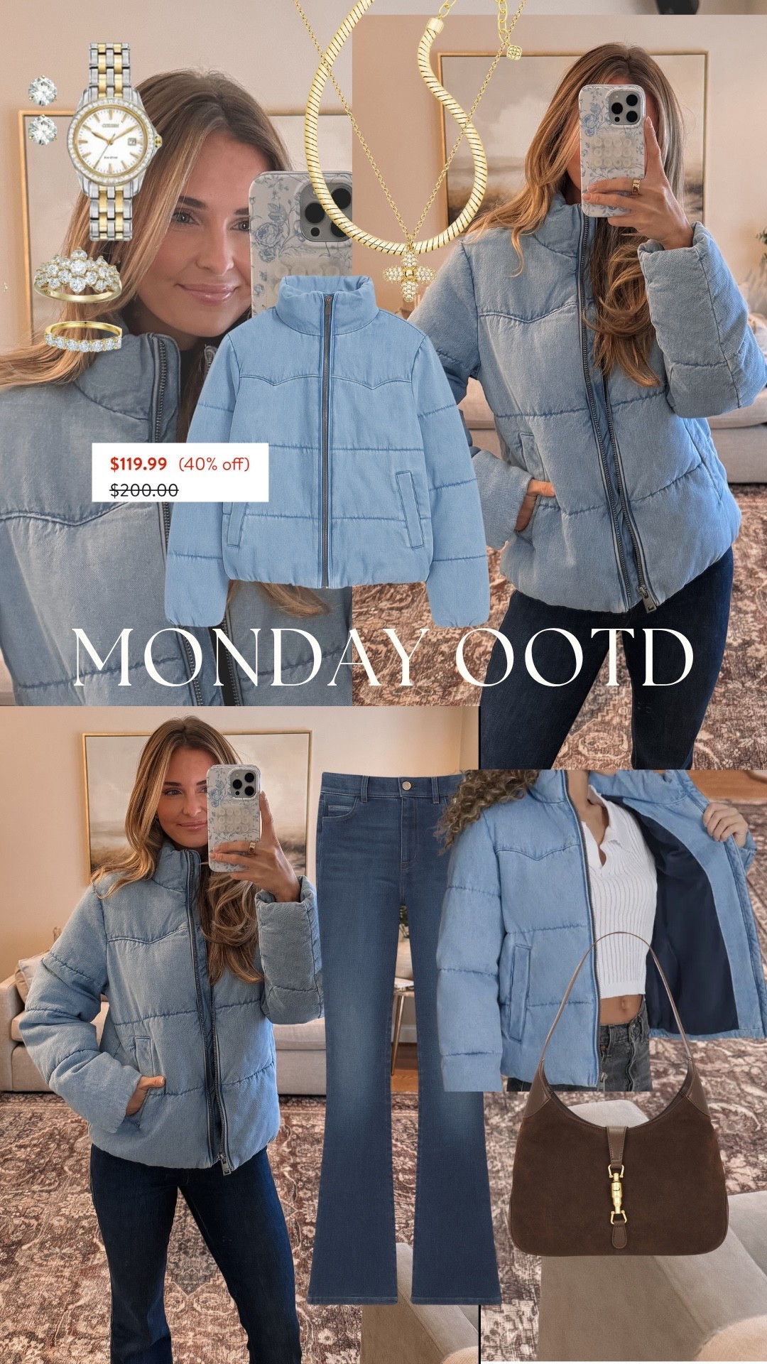 monday ootd 💙 obsessed with this light blue puffer — the color is so good and it’s actually warm without feeling bulky. on sale for 40% off right now too! paired it with my favorite dark denim + neutral accessories for an easy winter look.

✨ puffer jacket outfit, winter outfit idea, winter ootd, cozy neutral outfit, blue puffer, chic winter look, outfit on sale, everyday winter style, sale alert

#LTKootd #LTKGiftGuide #LTKHoliday