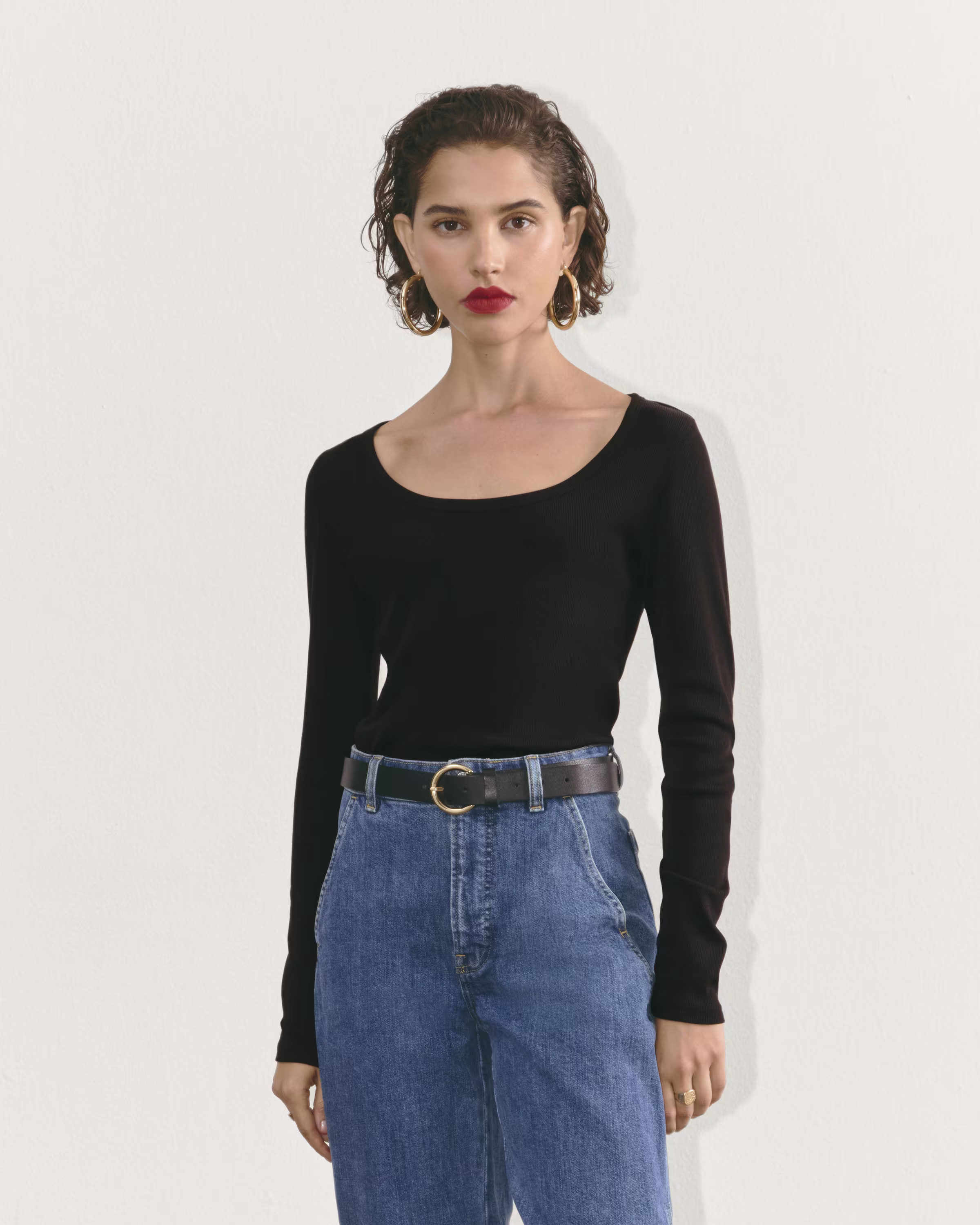 The Luxe Rib Long-Sleeve Scoop-Neck Tee | Everlane