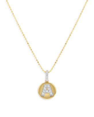 Diamond Accent Initial Pendant Necklaces in 14K Yellow Gold, 0.05-0.10 ct. t.w. - 100% Exclusive | Bloomingdale's (US)