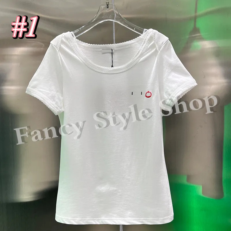 Save Big on Bulk Woman T Shirt Short Sleeve Fashion Embroidered Logo Women's Top Short Sleev... | DHGate