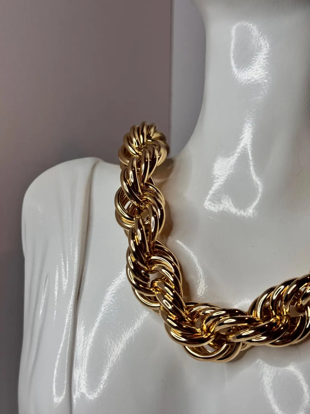 Chunky Gold Rope Chain Necklace, Luxury Statement Collar, Bold Vintage-inspired Jewelry, High Fas... | Etsy (US)