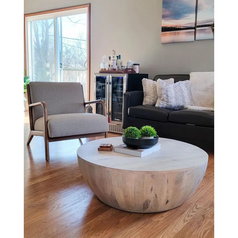 Cassius Solid Wood Single Drum Coffee Table | Wayfair North America