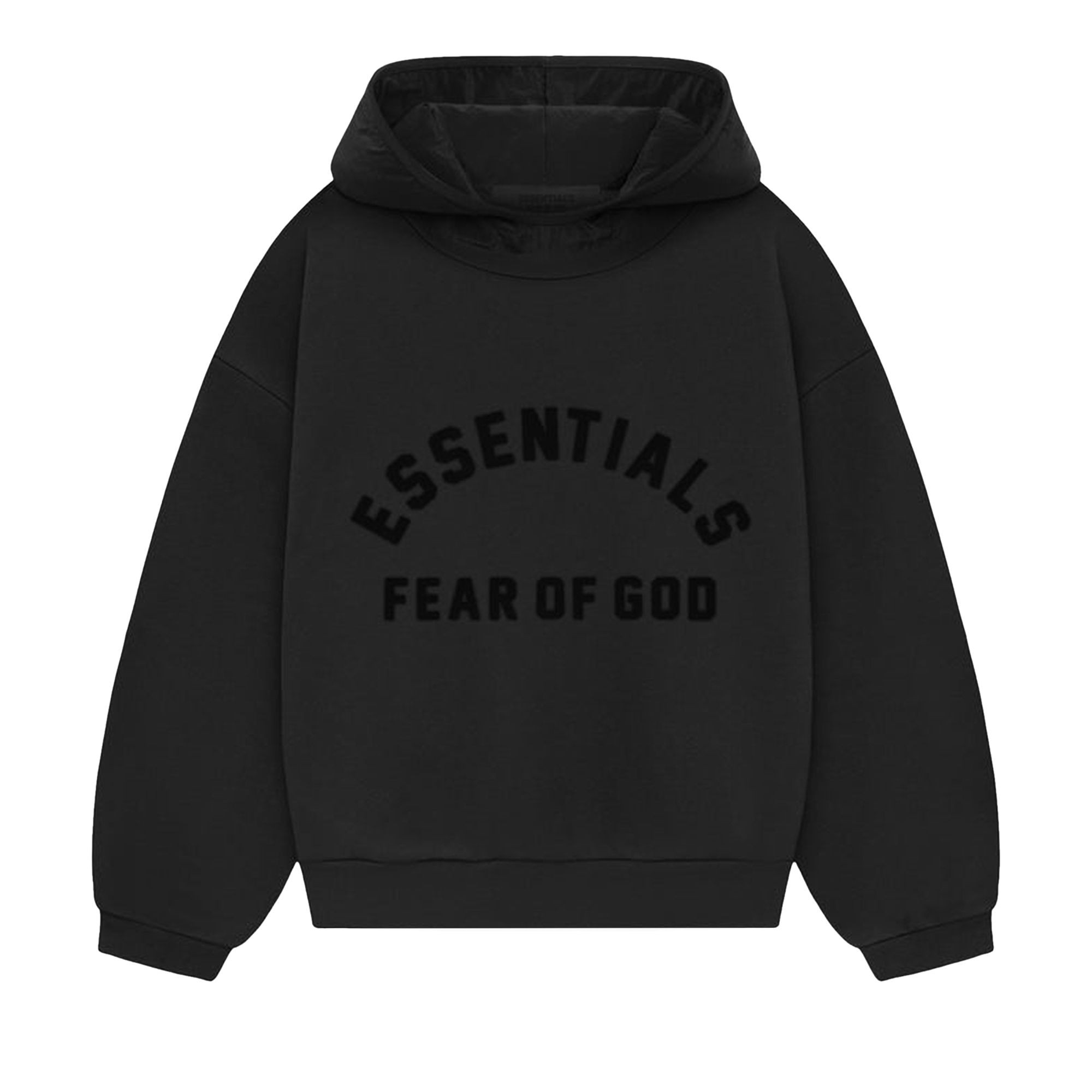 Fear of God Essentials Kids Nylon Fleece Hoodie 'Jet Black/Jet Black' | Kid's Size -6.5 | GOAT