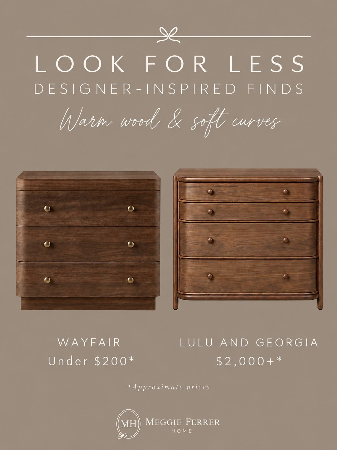 You know I love finding that designer look for less. 🤎 I’ve been eyeing this Wayfair nightstand, and the warm wood, curved edges, and brass knobs give it such an elevated feel. It reminds me of this Lulu and Georgia piece!

Three drawers and a built-in charging station make it pretty and practical. Linking both so you can shop your favorite!

#LTKHome #BedroomInspo #WayfairFinds #DesignerLookForLess