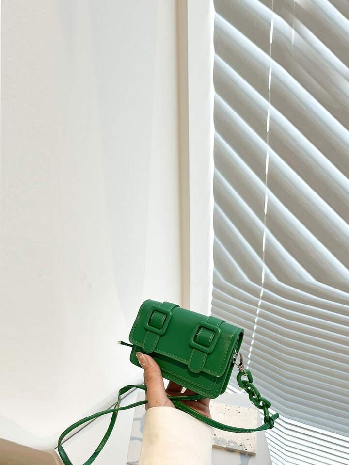 Shoulder bags street trend bag for women Waterproof,Lightweight,Business Casual Mini Buckle Decor... | SHEIN