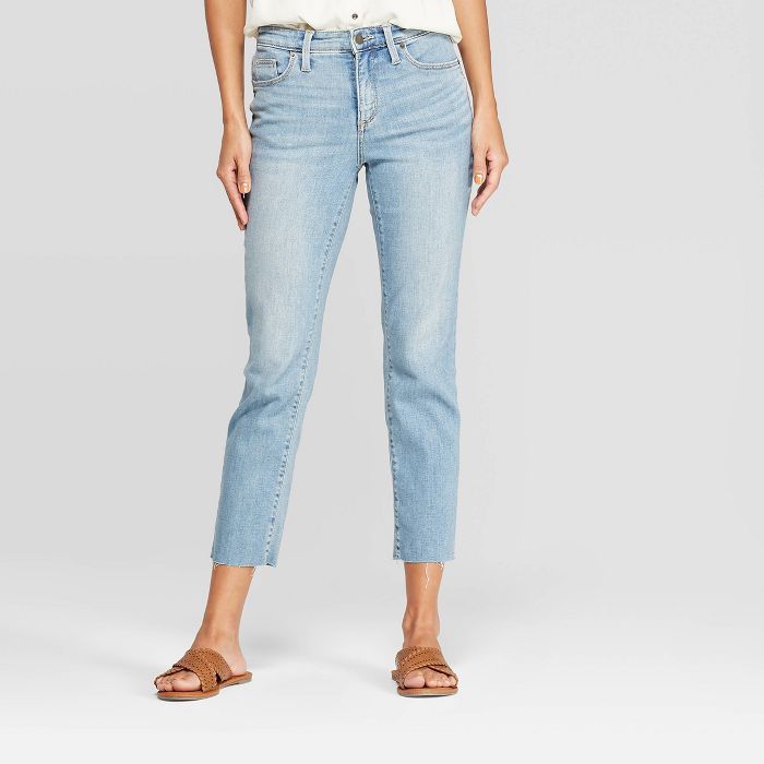 Women's Relaxed Fit High-Rise Cropped Straight Jeans - Universal Thread™ Light Wash | Target